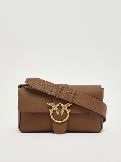 Pinko Love One Classic Slouchy Clutch In Brown