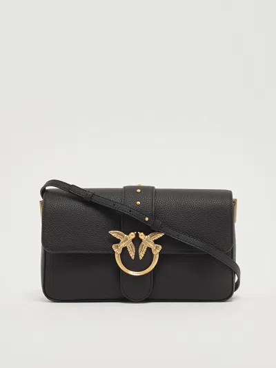 Pinko Love One Mini Slouchy Fl Shoulder Bag In Black