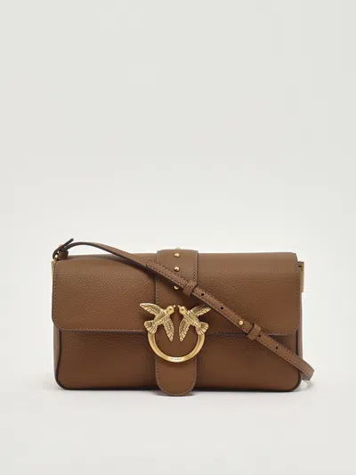 Pinko Love One Classic Slouchy Clutch In Brown