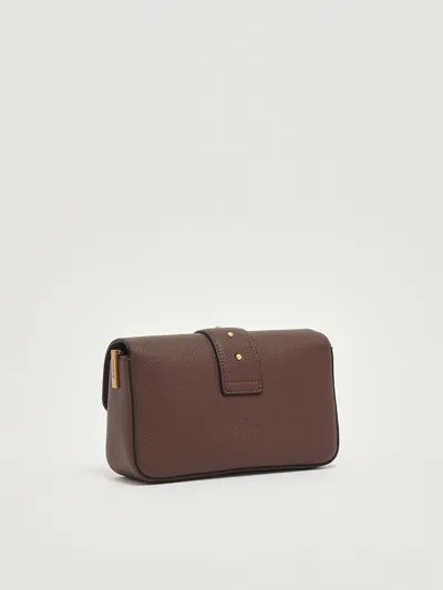 Pinko Love One Mini Slouchy Fl Shoulder Bag In Brown