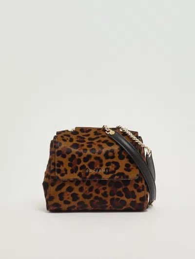 Orciani Sveva Xs Con Catena Shoulder Bag In Animal Print