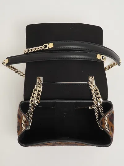 Orciani Sveva Xs Con Catena Shoulder Bag In Animal Print