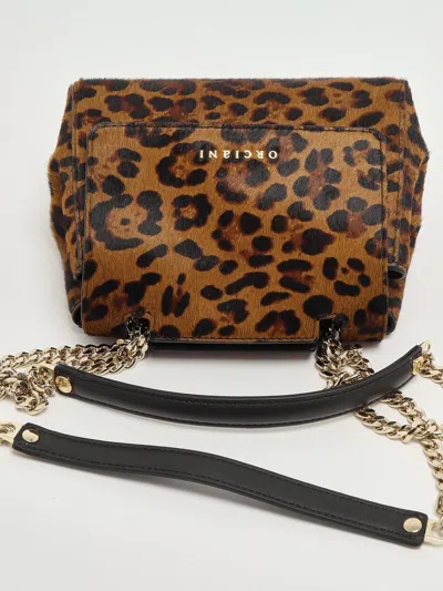 Orciani Sveva Xs Con Catena Shoulder Bag In Animal Print