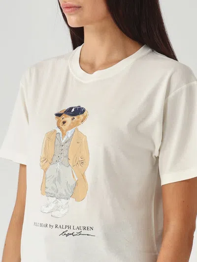 Polo Ralph Lauren Polo Bear White Cotton Jersey T-shirt In White