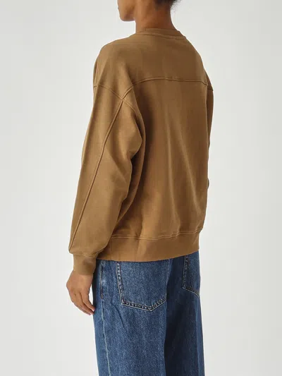 Pinko Nelly Maglia Felpa Ricamo Hoodie In Brown