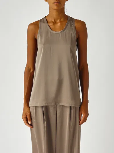 Michael Kors Satin Tank Top Tank Top In Brown