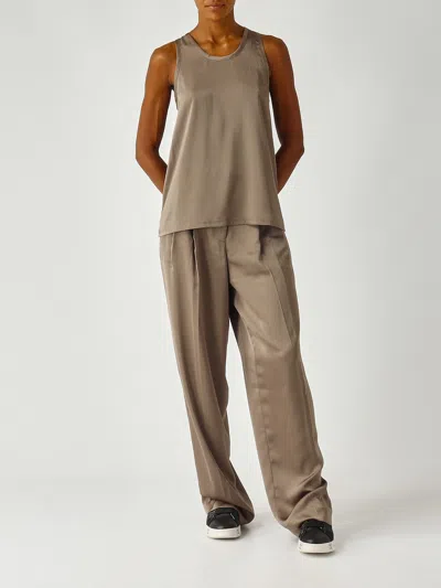 Michael Kors Satin Tank Top Tank Top In Brown