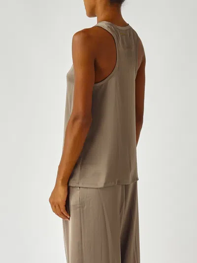 Michael Kors Satin Tank Top Tank Top In Brown