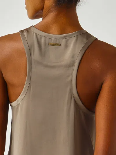 Michael Kors Satin Tank Top Tank Top In Brown