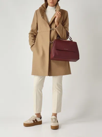 Orciani Sveva Soft Media Con Tracolla Shopping Bag In Burgundy