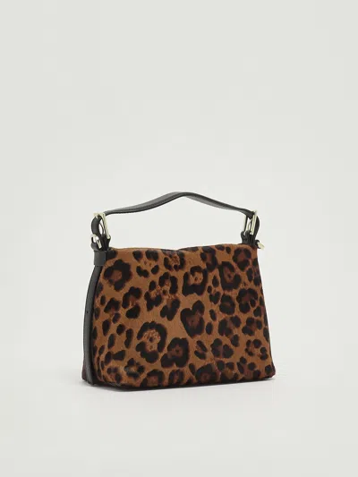 Orciani Nana S Leopard Shoulder Bag In Brown
