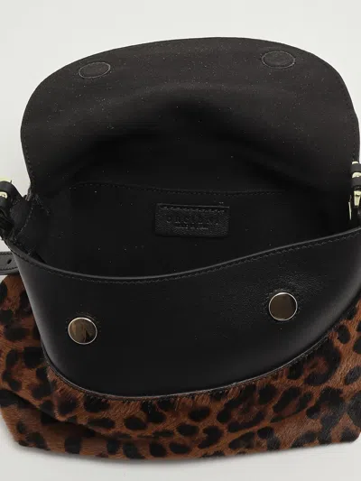 Orciani Nana S Leopard Shoulder Bag In Brown