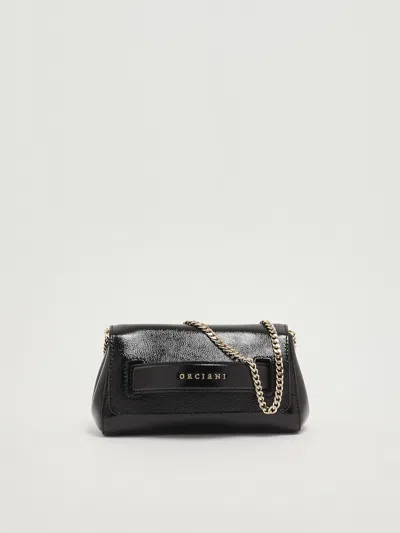 Orciani Gossip Xs Vinyl Clutch In Black