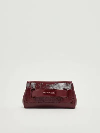 Orciani Gossip Xs Vinyl Clutch In Burgundy