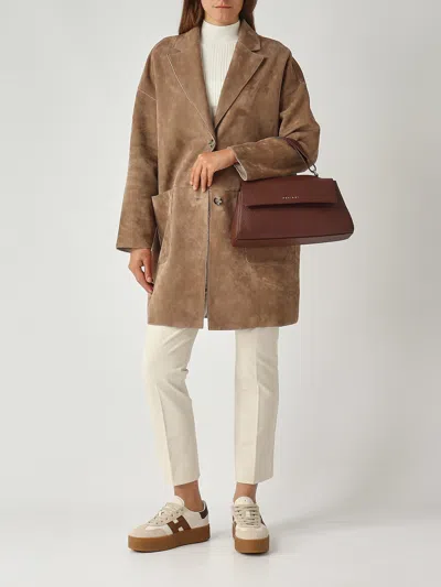 Orciani Sveva Longuette Con Tracolla Shopping Bag In Brown