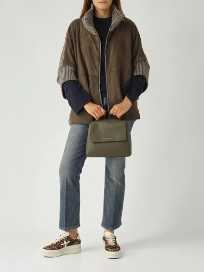 Orciani Sveva Soft Piccola Con Tracolla Shopping Bag In Green