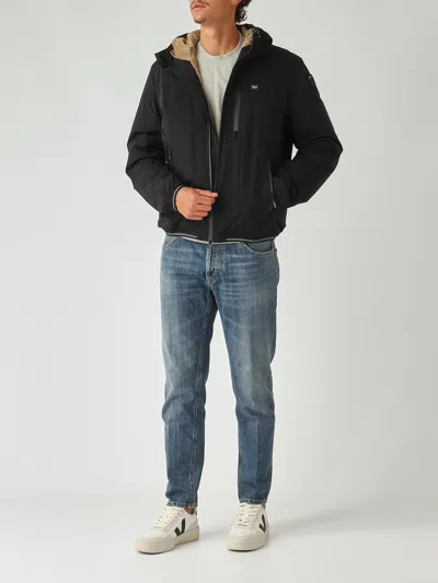 Blauer Giubbotto Devon Termonastrato Impermeabile Con Cappuccio E Pelliccia Ecologica Interno Jacket In Black