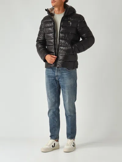 Blauer Piumino Adams Con Cappuccio Regular-fit Jacket In Black