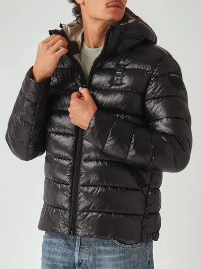 Blauer Piumino Adams Con Cappuccio Regular-fit Jacket In Black