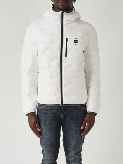 Blauer Piumino Wave Con Cappuccio Regular-fit Jacket In White