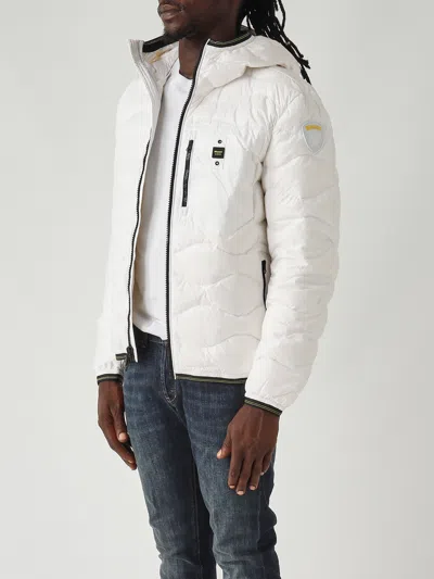 Blauer Piumino Wave Con Cappuccio Regular-fit Jacket In White