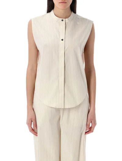 Loulou Studio Loulou Hale Stripes Sleeveless Shirt In Neutral