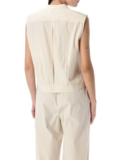 Loulou Studio Loulou Hale Stripes Sleeveless Shirt In Neutral