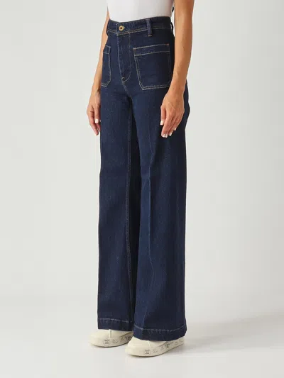 Polo Ralph Lauren Jeans Flare Con Front-pockets Applicate In Cotone Stretch Jeans In Blue