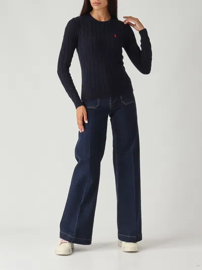 Polo Ralph Lauren Jeans Flare Con Front-pockets Applicate In Cotone Stretch Jeans In Blue