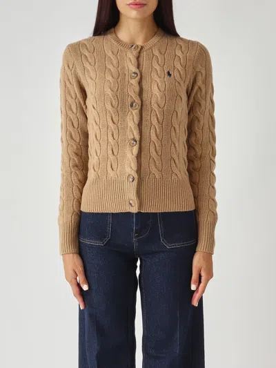 Polo Ralph Lauren Slim-fit A Trecce In Lana E Cachemire Cardigan In Multi