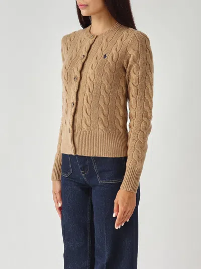 Polo Ralph Lauren Slim-fit A Trecce In Lana E Cachemire Cardigan In Multi