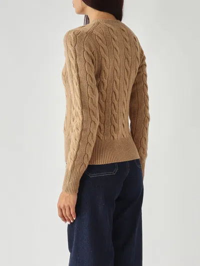 Polo Ralph Lauren Slim-fit A Trecce In Lana E Cachemire Cardigan In Multi