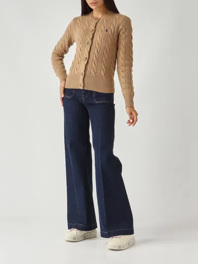 Polo Ralph Lauren Slim-fit A Trecce In Lana E Cachemire Cardigan In Multi
