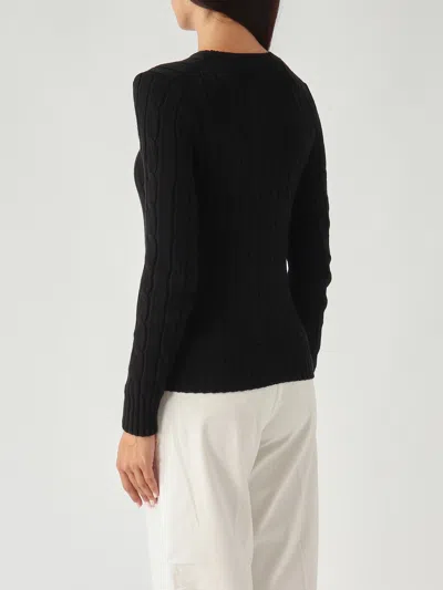 Polo Ralph Lauren Girocollo In Cotone (better Cotton) A Trecce Sweater In Black
