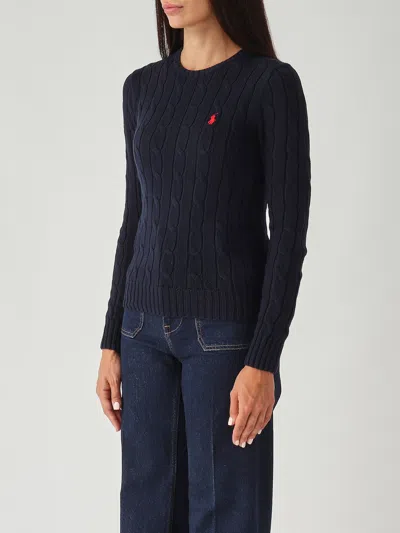 Polo Ralph Lauren Girocollo In Lana E Cashmere A Trecce Sweater
