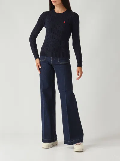 Polo Ralph Lauren Girocollo In Lana E Cashmere A Trecce Sweater