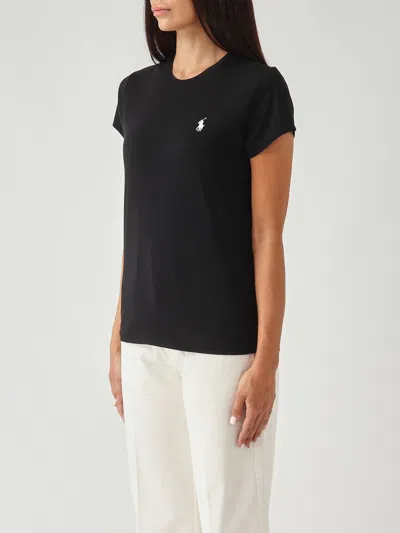 Polo Ralph Lauren T-shirt M/c Girocollo In Jersey Di Cotone T-shirt In Black