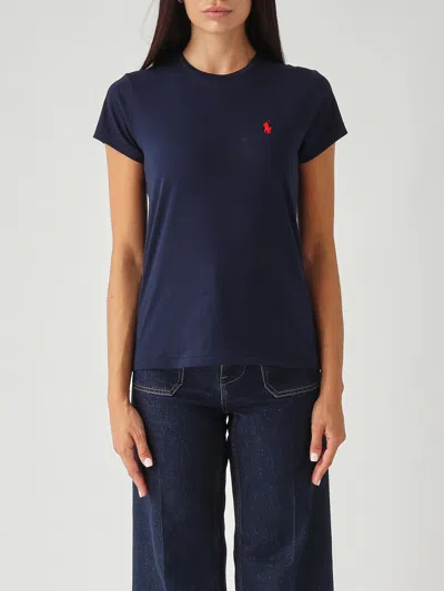 Polo Ralph Lauren T-shirt M/c Girocollo In Jersey Di Cotone T-shirt In Blue