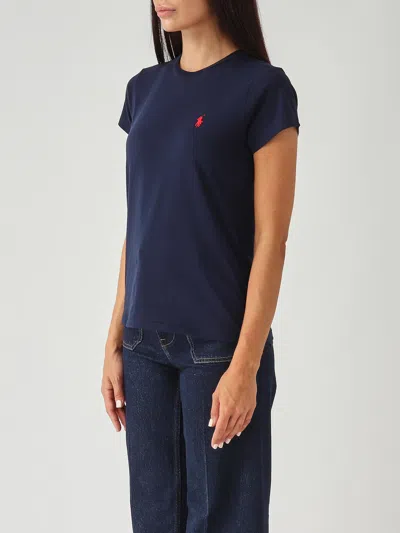 Polo Ralph Lauren T-shirt M/c Girocollo In Jersey Di Cotone T-shirt In Blue
