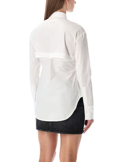 Jean Paul Gaultier Collared Long Sleeve Shirt With Unique Hem In White