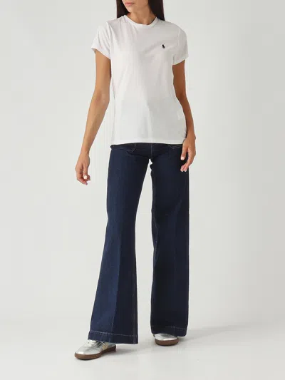 Polo Ralph Lauren T-shirt M/c Girocollo In Jersey Di Cotone T-shirt In White