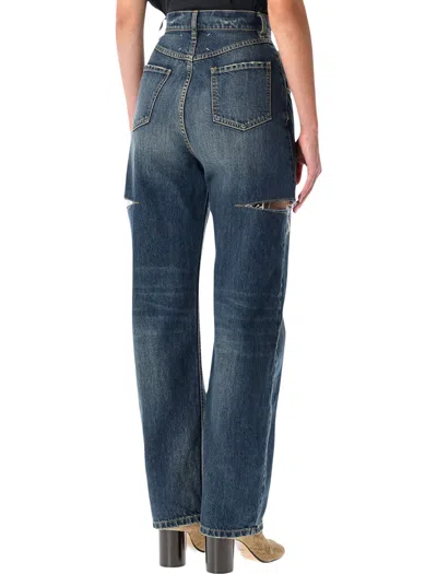 Maison Margiela Stonewashed Denim Jeans With Slash Details In Blue