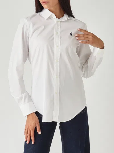 Polo Ralph Lauren Camicia In Cotone Slim-fit Shirt In White
