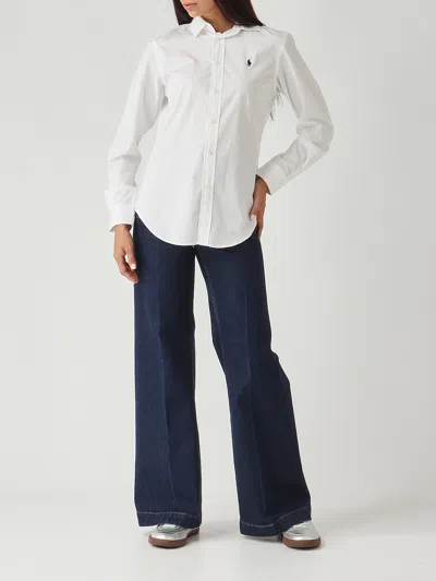Polo Ralph Lauren Camicia In Cotone Slim-fit Shirt In White