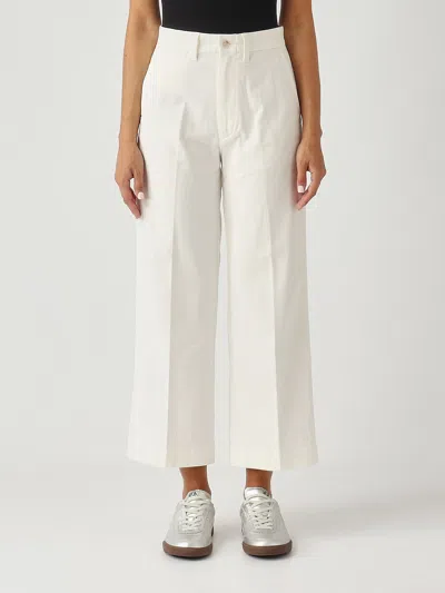 Polo Ralph Lauren Pantalone Chino A Gamba Larga Cropped Trousers In White