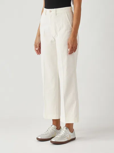 Polo Ralph Lauren Pantalone Chino A Gamba Larga Cropped Trousers In White
