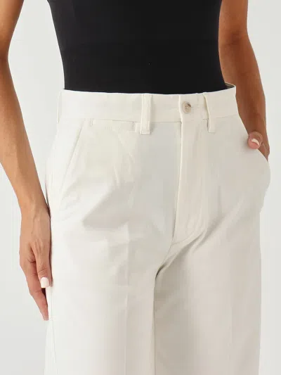 Polo Ralph Lauren Pantalone Chino A Gamba Larga Cropped Trousers In White