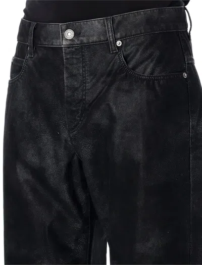 Isabel Marant Vintage Eco Leather Trousers With Belt Loops In Black