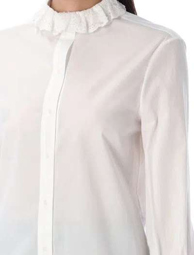 Saint Laurent Cotton Poplin Shirt In White
