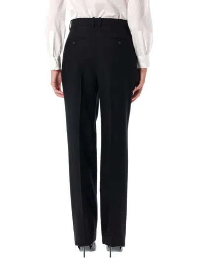 Saint Laurent High Waisted Wool Pants In Black